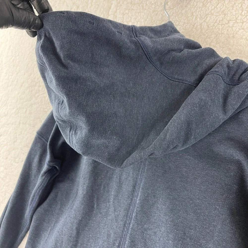 Lululemon Stress Less Sweater Women Size 4 Blue Hoodie Long Sleeve Knit Pullover